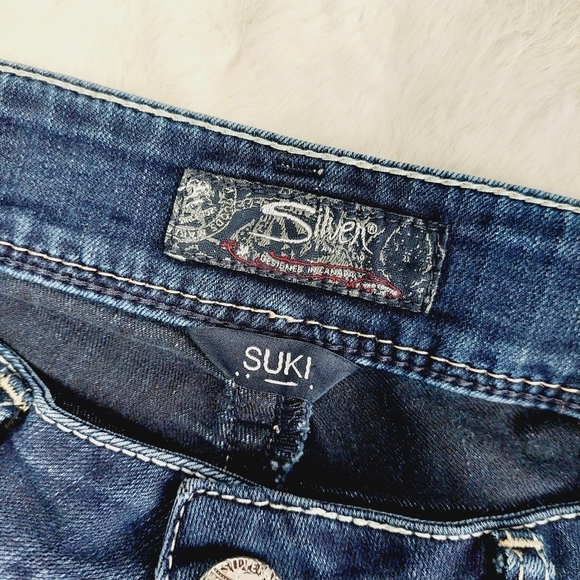 Silver Jeans Suki Mid Slim Boot Blue Casual Denim Jeans P2410 - Picture 8 of 11